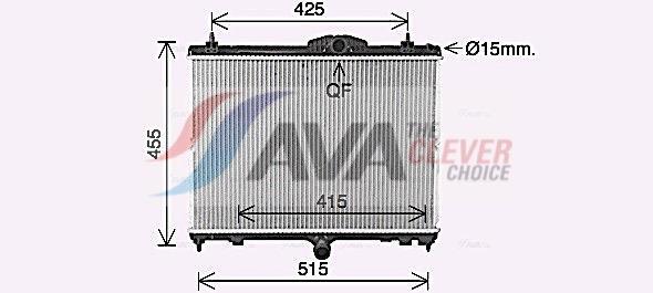 Radiateur moteur (Radiateur de refroidissement) AVA Deutschland GmbH ref. PE2423