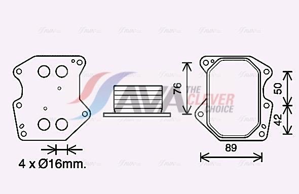 Radiateur d'huile moteur (Refroidisseur d'huile moteur) AVA Deutschland GmbH ref. PE3400