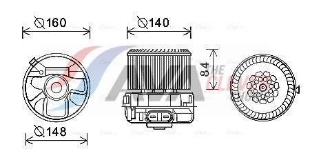 Pulseur d'air habitacle (Ventilateur habitacle) AVA Deutschland GmbH ref. PE8372