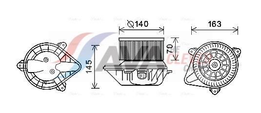 Pulseur d'air habitacle (Ventilateur habitacle) AVA Deutschland GmbH ref. PE8373