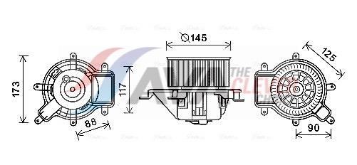 Pulseur d'air habitacle (Ventilateur habitacle) AVA Deutschland GmbH ref. PE8390