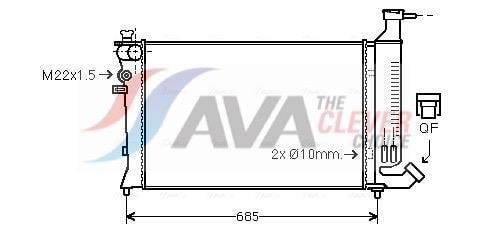 Radiateur moteur (Radiateur de refroidissement) AVA Deutschland GmbH ref. PEA2136