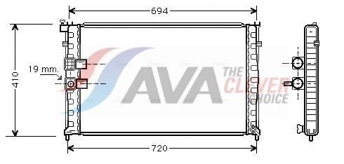 Radiateur moteur (Radiateur de refroidissement) AVA Deutschland GmbH ref. PEA2177