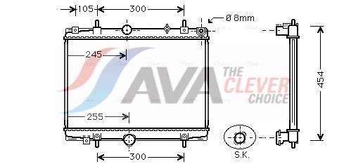 Radiateur moteur (Radiateur de refroidissement) AVA Deutschland GmbH ref. PEA2198