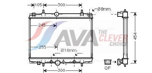 Radiateur moteur (Radiateur de refroidissement) AVA Deutschland GmbH ref. PEA2201