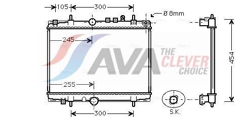 Radiateur moteur (Radiateur de refroidissement) AVA Deutschland GmbH ref. PEA2208