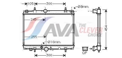 Radiateur moteur (Radiateur de refroidissement) AVA Deutschland GmbH ref. PEA2213
