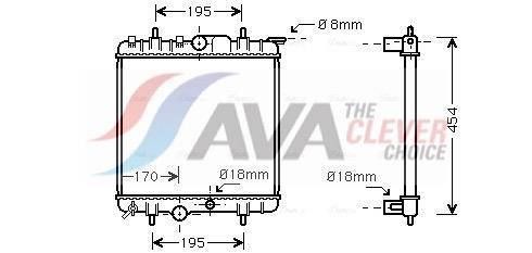 Radiateur moteur (Radiateur de refroidissement) AVA Deutschland GmbH ref. PEA2224