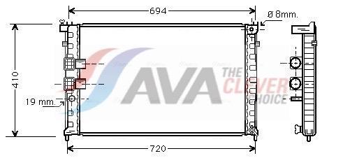 Radiateur moteur (Radiateur de refroidissement) AVA Deutschland GmbH ref. PEA2231