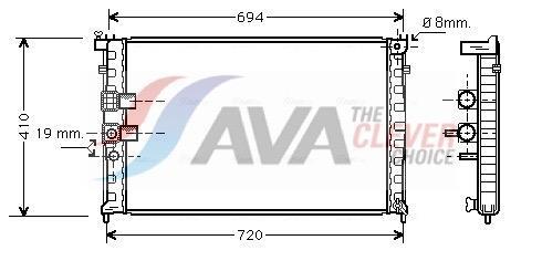 Radiateur moteur (Radiateur de refroidissement) AVA Deutschland GmbH ref. PEA2232