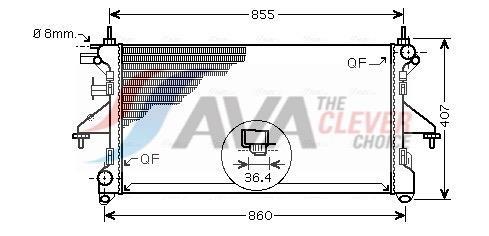 Radiateur moteur (Radiateur de refroidissement) AVA Deutschland GmbH ref. PEA2304