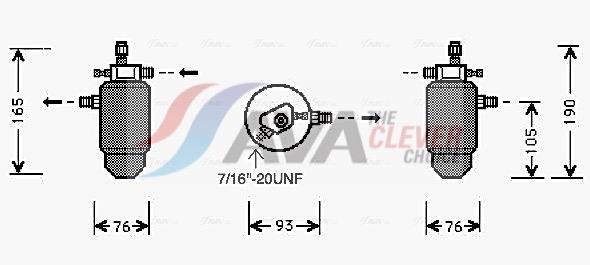 Filtre déshydrateur du circuit de climatisation AVA Deutschland GmbH ref. PED197
