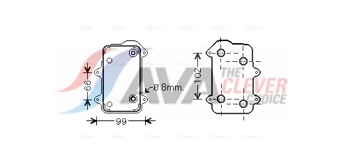 Radiateur d'huile moteur (Refroidisseur d'huile moteur) AVA Deutschland GmbH ref. PR3063