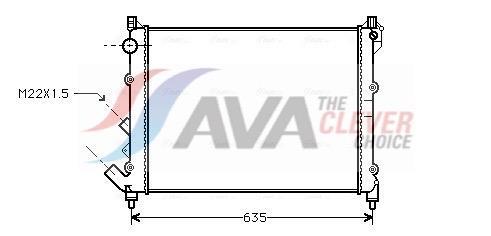 Radiateur moteur (Radiateur de refroidissement) AVA Deutschland GmbH ref. RT2164