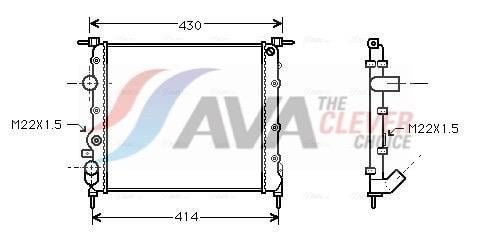 Radiateur moteur (Radiateur de refroidissement) AVA Deutschland GmbH ref. RT2260