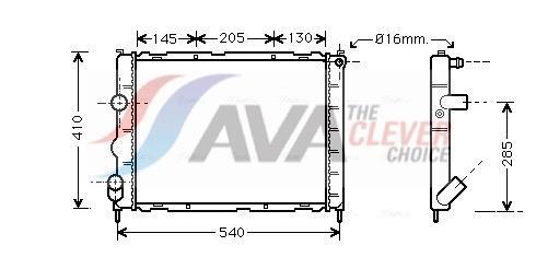 Radiateur moteur (Radiateur de refroidissement) AVA Deutschland GmbH ref. RT2268