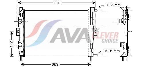 Radiateur moteur (Radiateur de refroidissement) AVA Deutschland GmbH ref. RT2306