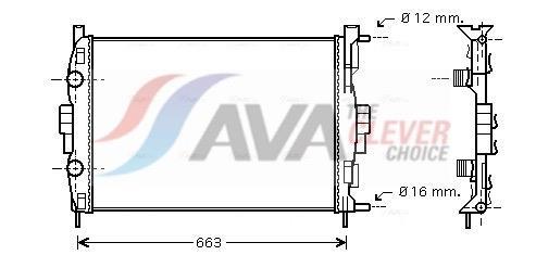 Radiateur moteur (Radiateur de refroidissement) AVA Deutschland GmbH ref. RT2307