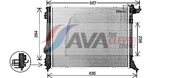 Radiateur moteur (Radiateur de refroidissement) AVA Deutschland GmbH ref. RT2647