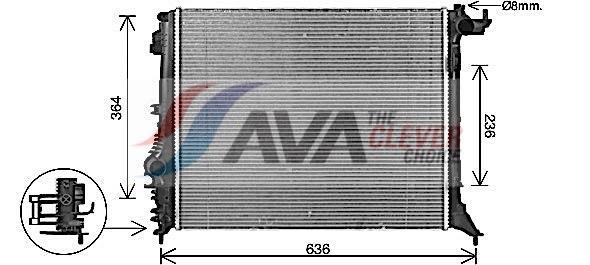 Radiateur moteur (Radiateur de refroidissement) AVA Deutschland GmbH ref. RT2648
