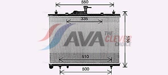 Radiateur moteur (Radiateur de refroidissement) AVA Deutschland GmbH ref. RT2650