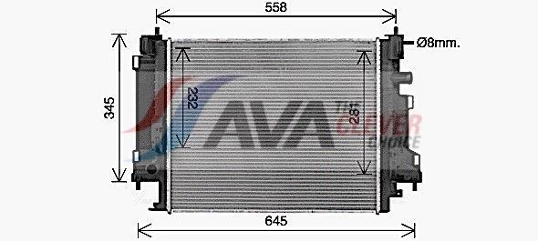 Radiateur moteur (Radiateur de refroidissement) AVA Deutschland GmbH ref. RT2658