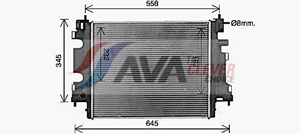 Radiateur moteur (Radiateur de refroidissement) AVA Deutschland GmbH ref. RT2659