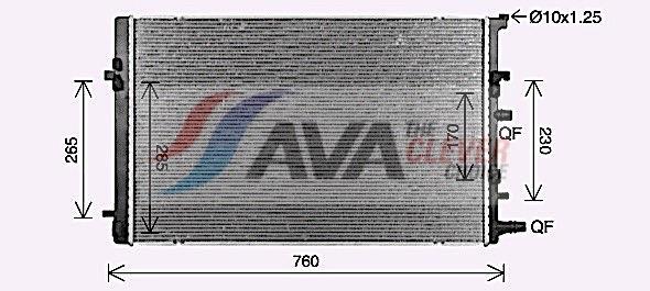 Radiateur moteur (Radiateur de refroidissement) AVA Deutschland GmbH ref. RT2682