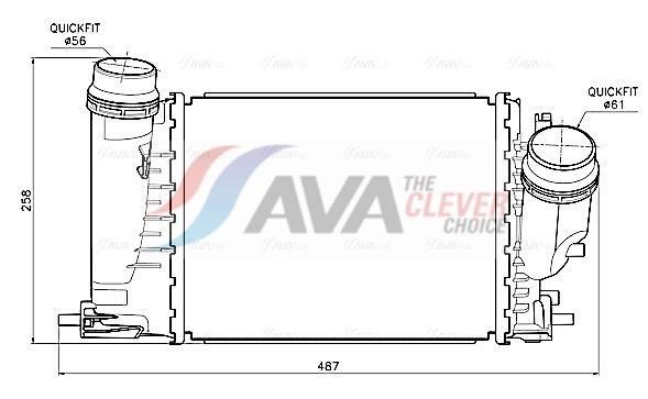 Intercooler, échangeur (Refroidisseur d'air) AVA Deutschland GmbH ref. RT4684