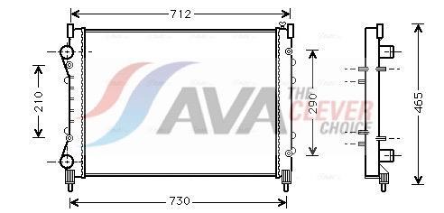 Radiateur moteur (Radiateur de refroidissement) AVA Deutschland GmbH ref. RTA2233