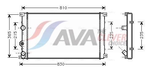 Radiateur moteur (Radiateur de refroidissement) AVA Deutschland GmbH ref. RTA2276