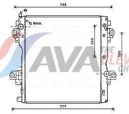 Radiateur moteur (Radiateur de refroidissement) AVA Deutschland GmbH ref. TO2604