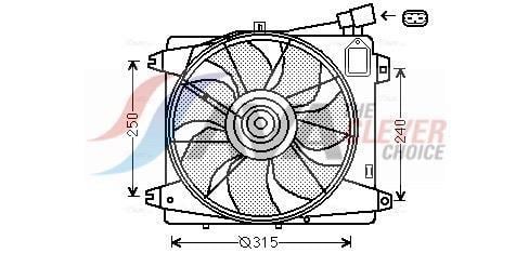 Ventilateur de refroidissement du moteur (Motoventilateur) AVA Deutschland GmbH ref. TO7555
