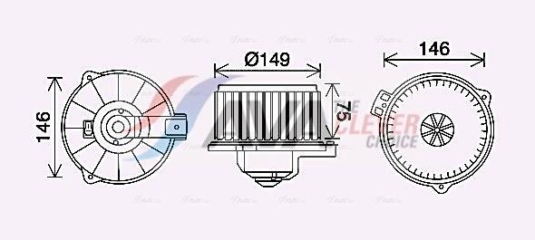Pulseur d'air habitacle (Ventilateur habitacle) AVA Deutschland GmbH ref. TO8735