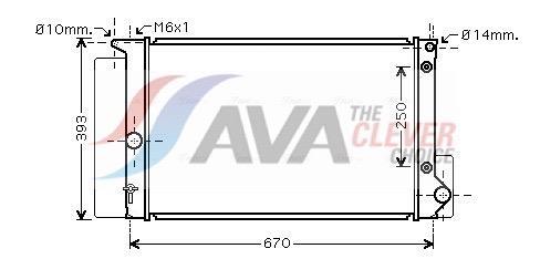 Radiateur moteur (Radiateur de refroidissement) AVA Deutschland GmbH ref. TOA2474