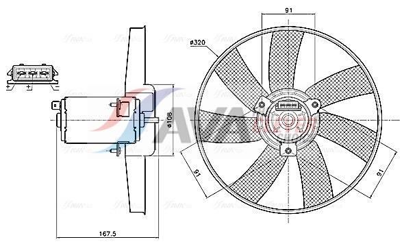 Ventilateur de refroidissement du moteur (Motoventilateur) AVA Deutschland GmbH VN7444