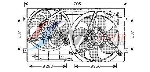 Ventilateur de refroidissement du moteur (Motoventilateur) AVA Deutschland GmbH VN7503