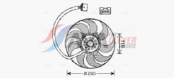 Ventilateur de refroidissement du moteur (Motoventilateur) AVA Deutschland GmbH VN7522