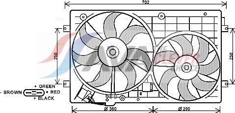 Ventilateur de refroidissement du moteur (Motoventilateur) AVA Deutschland GmbH VN7528