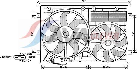 Ventilateur de refroidissement du moteur (Motoventilateur) AVA Deutschland GmbH VN7529
