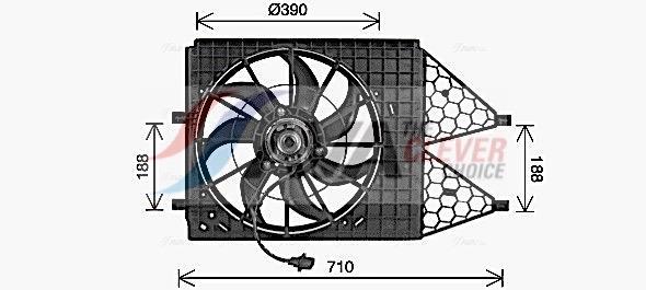 Ventilateur de refroidissement du moteur (Motoventilateur) AVA Deutschland GmbH VN7545