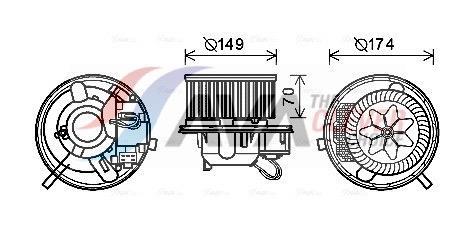 Pulseur d'air habitacle (Ventilateur habitacle) AVA Deutschland GmbH ref. VN8339