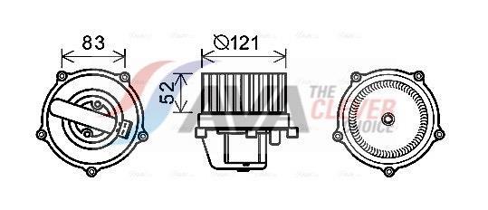 Pulseur d'air habitacle (Ventilateur habitacle) AVA Deutschland GmbH ref. VN8345