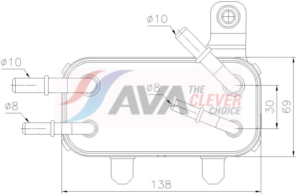 Radiateur d'huile moteur (Refroidisseur d'huile moteur) AVA Deutschland GmbH ref. AU3366