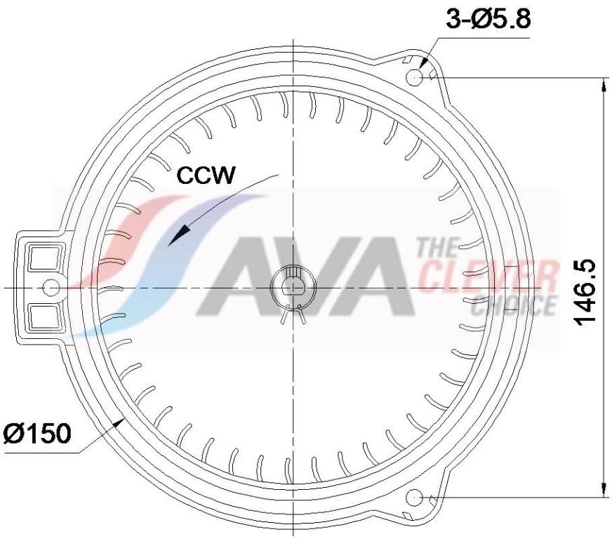 Pulseur d'air habitacle (Ventilateur habitacle) AVA Deutschland GmbH ref. AU8369