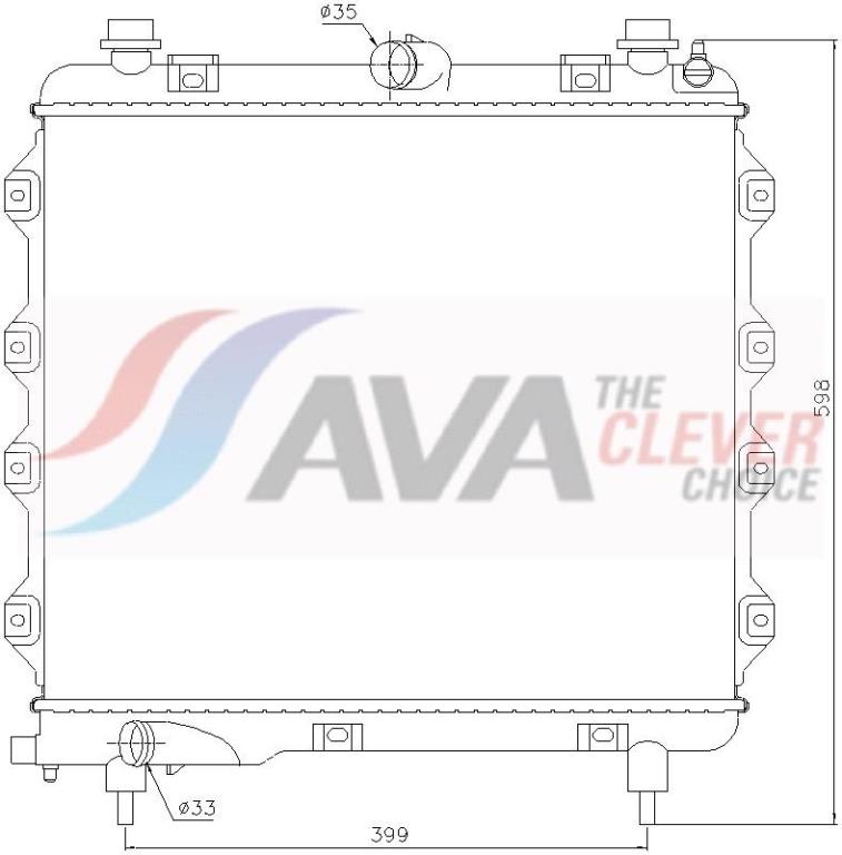 Radiateur moteur (Radiateur de refroidissement) AVA Deutschland GmbH ref. CR2148