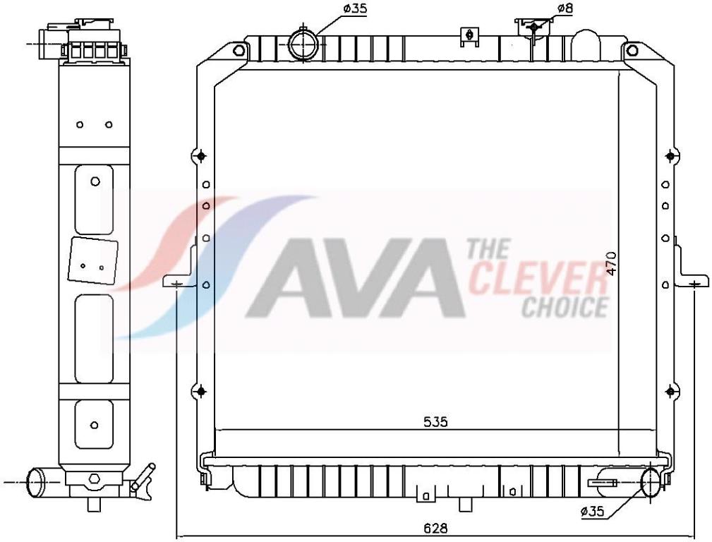 Radiateur moteur (Radiateur de refroidissement) AVA Deutschland GmbH ref. KA2347