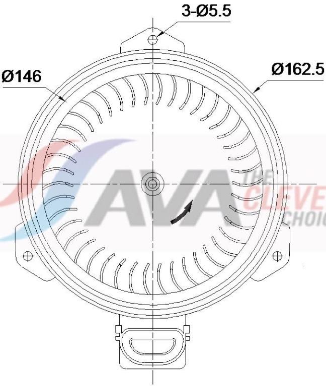 Pulseur d'air habitacle (Ventilateur habitacle) AVA Deutschland GmbH ref. TO8812