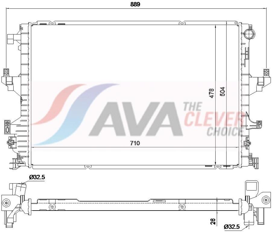 Radiateur moteur (Radiateur de refroidissement) AVA Deutschland GmbH ref. VN2462