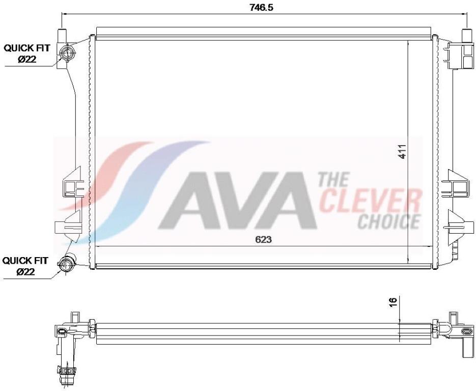 Radiateur moteur (Radiateur de refroidissement) AVA Deutschland GmbH ref. VN2463